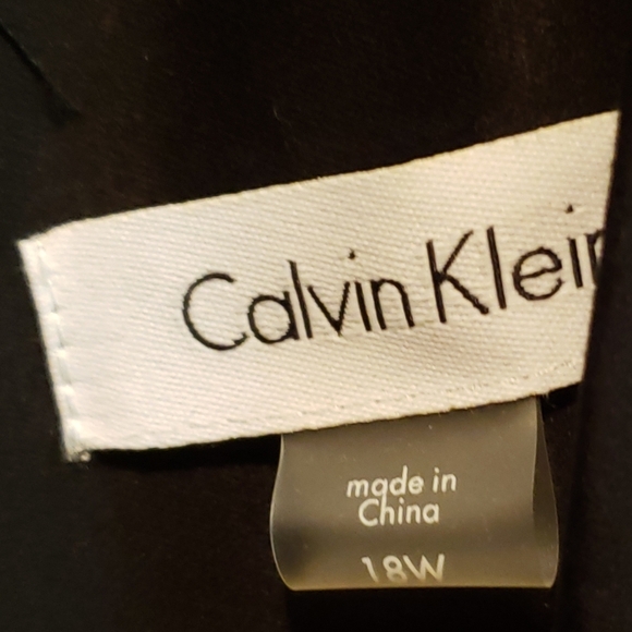 New Calvin Klein Black, Pink & Gray Sleeveless V-Neck A-Line Midi Dress NWT - Picture 3 of 7